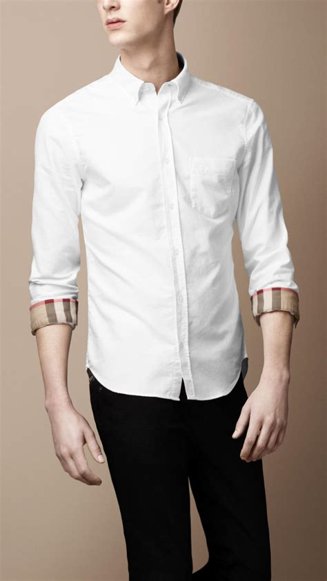 burberry white dress shirt|Burberry white shirt sale.